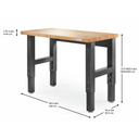 Gladiator® 4' Adjustable Height Hardwood Workbench GAWB04HWEG