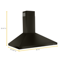 36 Contemporary Black Stainless Wall Mount Range Hood WVW53UC6HV