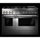 Jennair® RISE™ 48" Dual-Fuel Professional-Style Range with Chrome-Infused Griddle and Steam Assist JDSP548HL