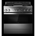 Jennair® 36" NOIR™ Gas Professional-Style Range with Chrome-Infused Griddle JGRP536HM