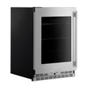 Kitchenaid® 24" Undercounter Refrigerator with Glass Door and Shelves with Metallic Accents KURL524SPS