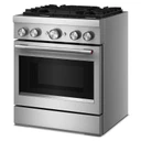 KitchenAid® 30-Inch 4 Burner Commercial-Style Dual Fuel Range with No Preheat Air Fry Mode KFDS930SSS