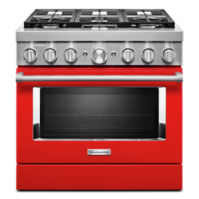 KitchenAid® 36'' Smart Commercial-Style Dual Fuel Range with 6 Burners KFDC506JPA