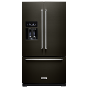 Kitchenaid® 26.8 Cu. Ft. Standard-Depth French Door Refrigerator with Exterior Ice and Water Dispenser KRFF577KBS