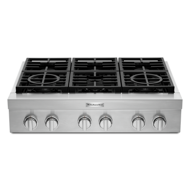 KitchenAid® 36'' 6-Burner Commercial-Style Gas Rangetop KCGC506JSS