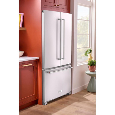 Kitchenaid® 20 cu. ft. 36-Inch Width Counter-Depth French Door Refrigerator with Interior Dispense KRFC136RWH