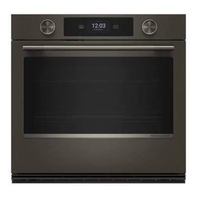 Kitchenaid® 30-inch Smart Electric Single Wall Oven with Assisted Cooking Modes - Black Ore KOES730SBE