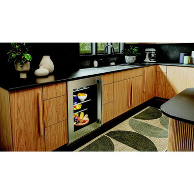Kitchenaid® 24" Undercounter Refrigerator with Glass Door and Shelves with Metallic Accents KURL524SPS
