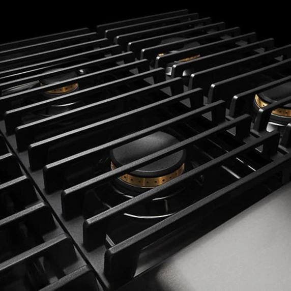 Jennair® NOIR™ 48" Dual-Fuel Professional Range with Chrome-Infused Griddle and Gas Grill JDRP748HM