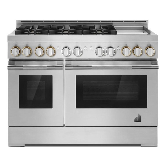 Jennair® 48" RISE™ Gas Professional-Style Range with Chrome-Infused Griddle JGRP548HL