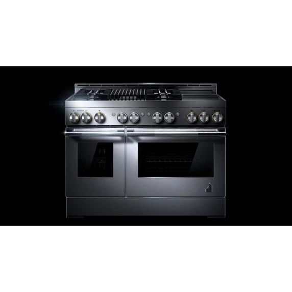Jennair® 48" RISE™ Gas Professional-Style Range with Chrome-Infused Griddle and Infrared Grill JGRP748HL