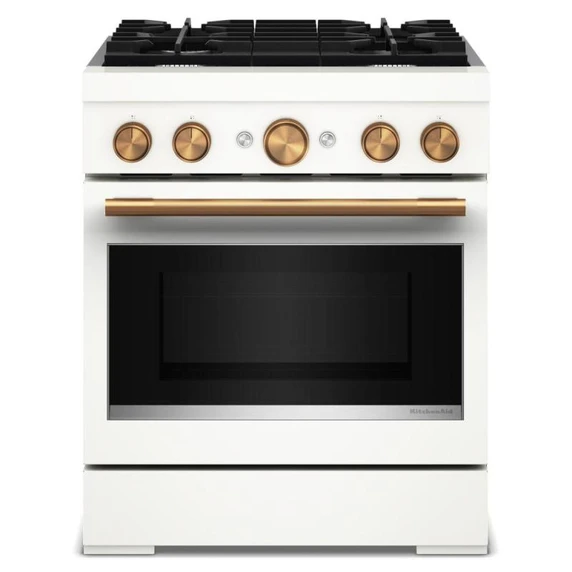 KitchenAid® 30-Inch 4 Burner Commercial-Style Dual Fuel Range with No Preheat Air Fry Mode KFDS930SPL