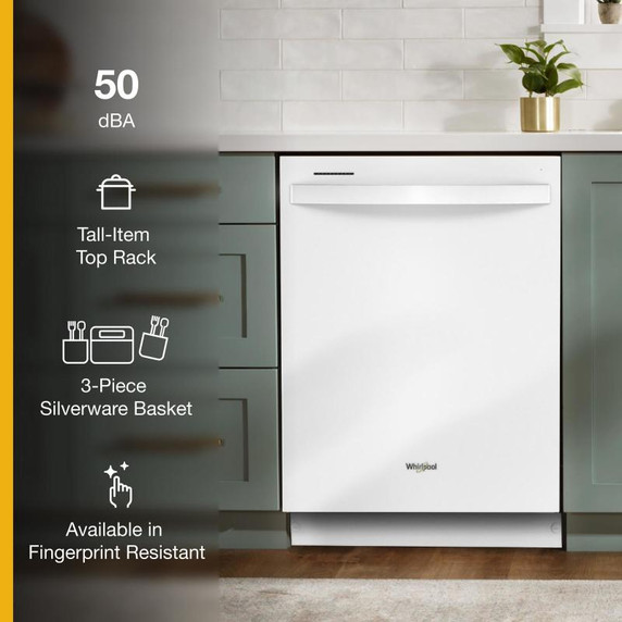 Whirlpool® Large Capacity Dishwasher with Deep Top Rack WDT740SALW