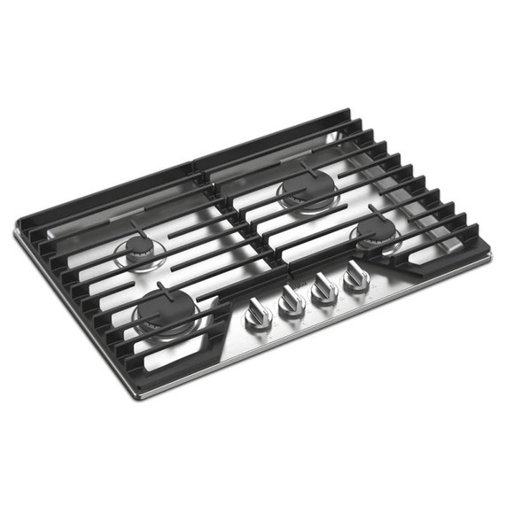 Whirlpool® 30-inch Gas Cooktop with EZ-2-Lift™ Hinged Cast-Iron Grates WCGK5030PS
