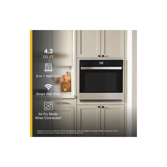 Whirlpool® 4.3 Cu. Ft. Single Wall Oven with Air Fry When Connected WOES5027LZ
