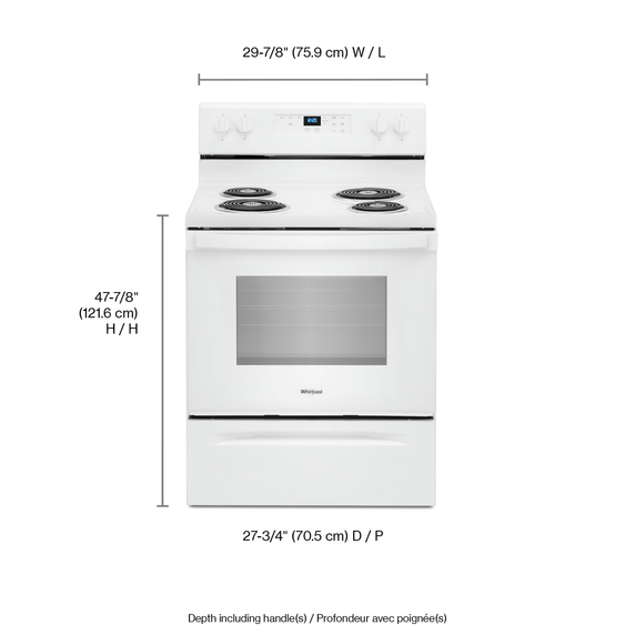 Whirlpool® 4.8 cu. ft. Electric Range with Keep Warm setting YWFC315S0JW