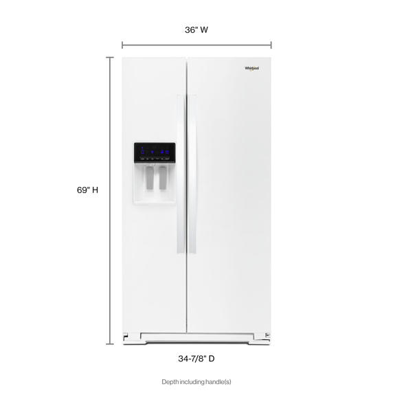 Whirlpool® 36-inch Wide Side-by-Side Refrigerator - 28 cu. ft. WRS588FIHW