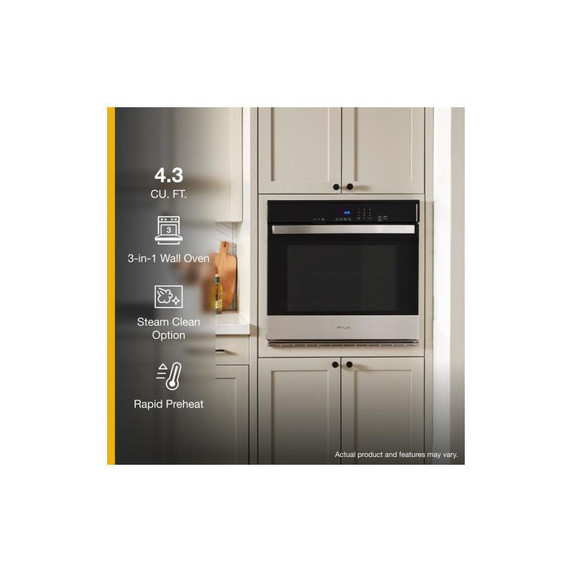 Whirlpool® 4.3 Cu. Ft. Single Self-Cleaning Wall Oven WOES3027LS Whirlpool® 4.3 Cu. Ft. Single Self-Cleaning Wall Oven WOES3027LS