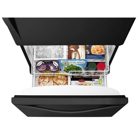 Whirlpool® 22 cu. ft. Bottom-Freezer Refrigerator with Freezer Drawer WRB322DMBB