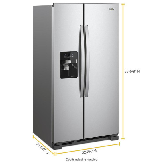 Whirlpool® 33-inch Wide Side-by-Side Refrigerator - 21 cu. ft. WRS331SDHM