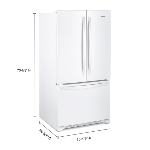 Whirlpool® 36-inch Wide Counter Depth French Door Refrigerator - 20 cu. ft. WRF540CWHW