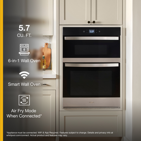 Whirlpool® 5.7 Total Cu. Ft. Combo Wall Oven with Air Fry When Connected* WOEC5027LZ