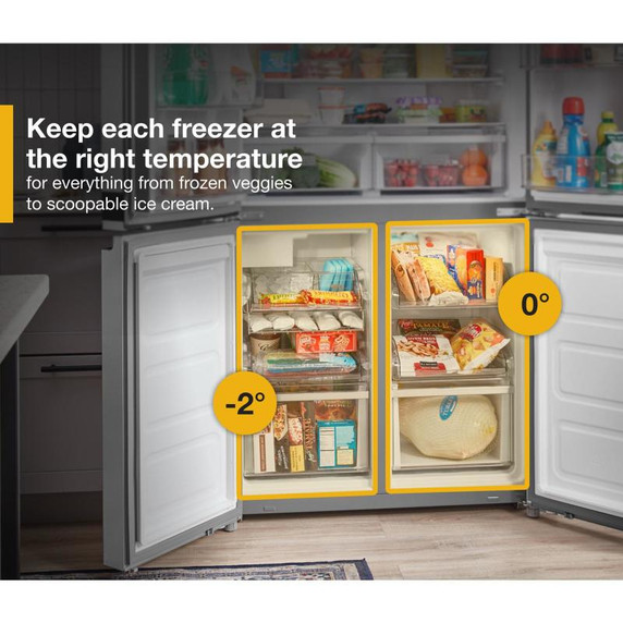 Whirlpool® 36-inch Wide Counter Depth 4 Door Refrigerator - 19.4 cu. ft. WRQA59CNKZ