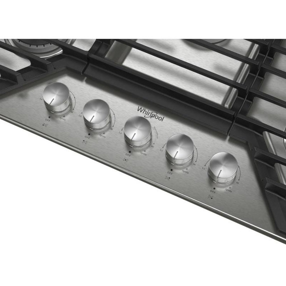 Whirlpool® 36-inch Gas Cooktop with Fifth Burner WCGK7036PS