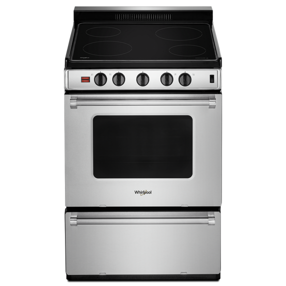 Whirlpool® 24-inch Freestanding Electric Range with Upswept SpillGuard™ Cooktop YWFE50M4HS