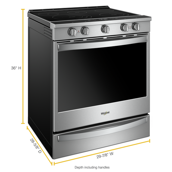 Whirlpool® 6.4 cu. ft. Smart Slide-in Electric Range with Air Fry, when Connected YWEE750H0HZ