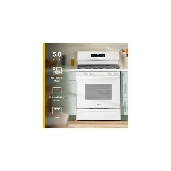 Whirlpool® 30-inch Self Clean Gas Range with No Preheat Mode WFGS3530RW
