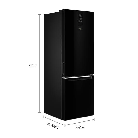 Whirlpool® 24-inch Wide Bottom-Freezer Refrigerator - 12.9 cu. ft. WRB533CZJB