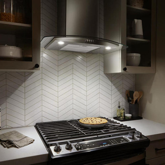 Whirlpool® 30" Curved Glass Wall Mount Range Hood WVW51UC0LS