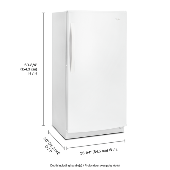 Whirlpool® 20 cu. ft. Upright Freezer with Temperature Alarm WZF79R20DW