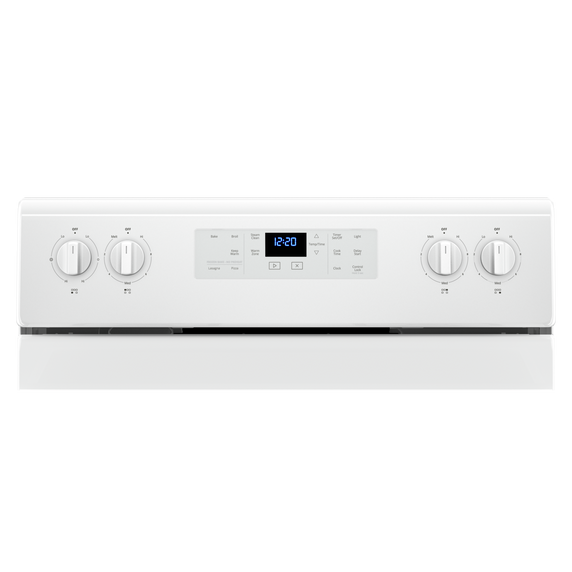 5.3 cu. ft. Whirlpool® electric range with Frozen Bake™ technology. YWFE505W0JW