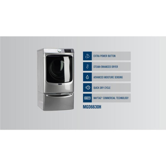 Maytag® Front Load Gas Dryer with Extra Power and Quick Dry Cycle - 7.3 cu. ft. MGD6630HW