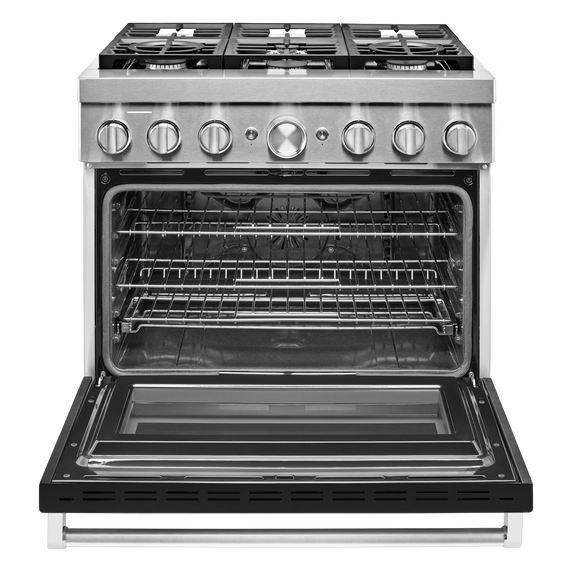 KitchenAid® 36'' Smart Commercial-Style Dual Fuel Range with 6 Burners KFDC506JBK