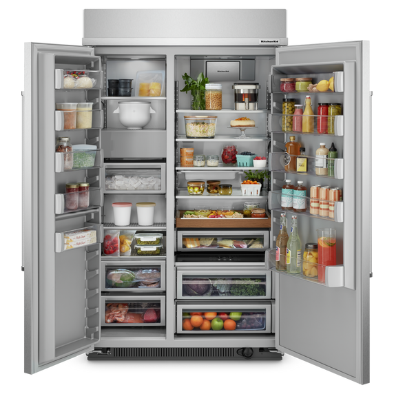 Kitchenaid® 30 Cu. Ft. 48 Built-In Side-by-Side Refrigerator with PrintShield™ Finish KBSN708MPS