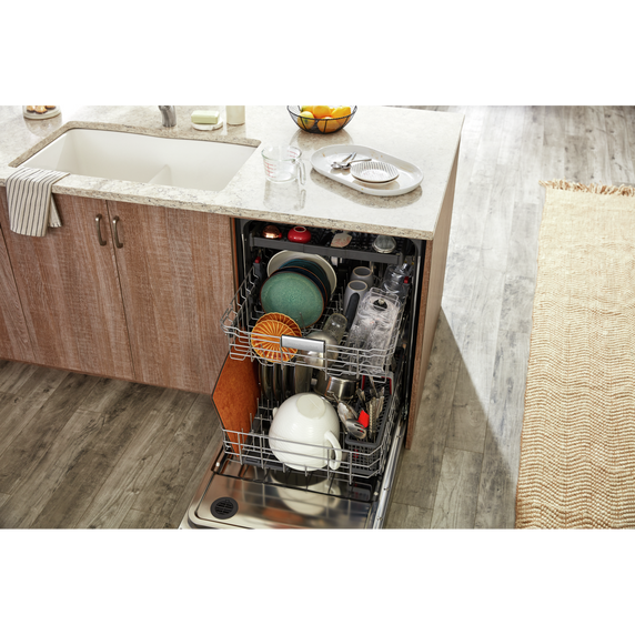 Kitchenaid® 39 dBA Dishwasher in PrintShield™ Finish with Third Level Utensil Rack KDFE204KBS