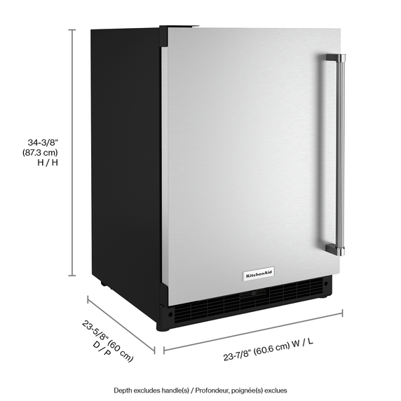 Kitchenaid® 24 Undercounter Refrigerator with Stainless Steel Door KURL114KSB