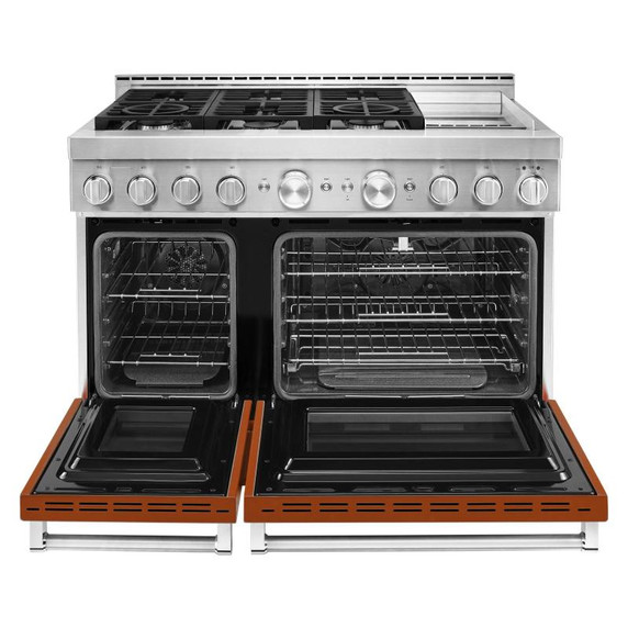 KitchenAid® 48'' Smart Commercial-Style Gas Range with Griddle KFGC558JSC