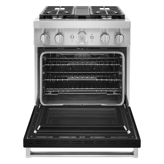 KitchenAid® 30'' Smart Commercial-Style Dual Fuel Range with 4 Burners KFDC500JBK