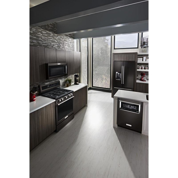 Kitchenaid® 30-Inch 5-Burner Gas Convection Range KFGG500EBS