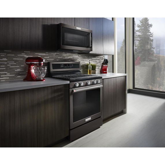 Kitchenaid® 30-Inch 5-Burner Gas Convection Range KFGG500EBS