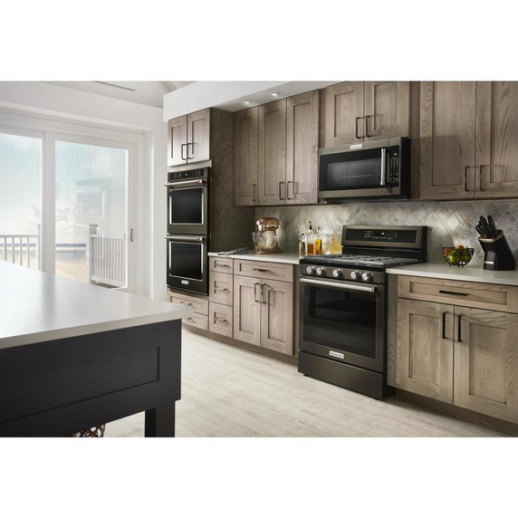 Kitchenaid® 30-Inch 5-Burner Gas Convection Range KFGG500EBS