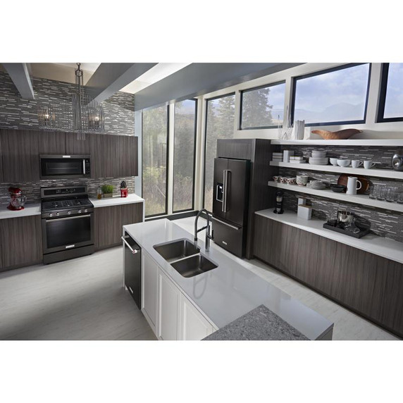 Kitchenaid® 30-Inch 5-Burner Gas Convection Range KFGG500EBS