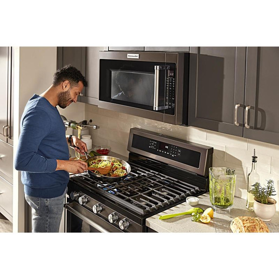 Kitchenaid® 30-Inch 5-Burner Gas Convection Range KFGG500EBS