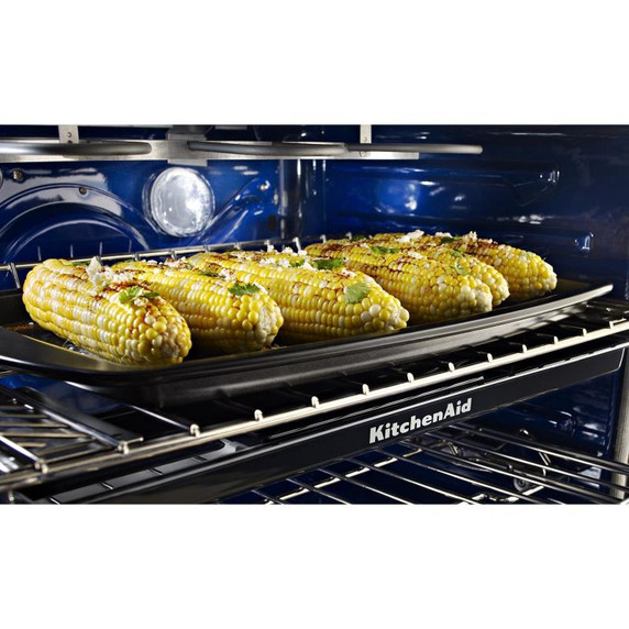 Kitchenaid® 30-Inch 5 Burner Dual Fuel Double Oven Convection Range KFDD500ESS