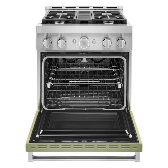 KitchenAid® 30'' Smart Commercial-Style Gas Range with 4 Burners KFGC500JAV