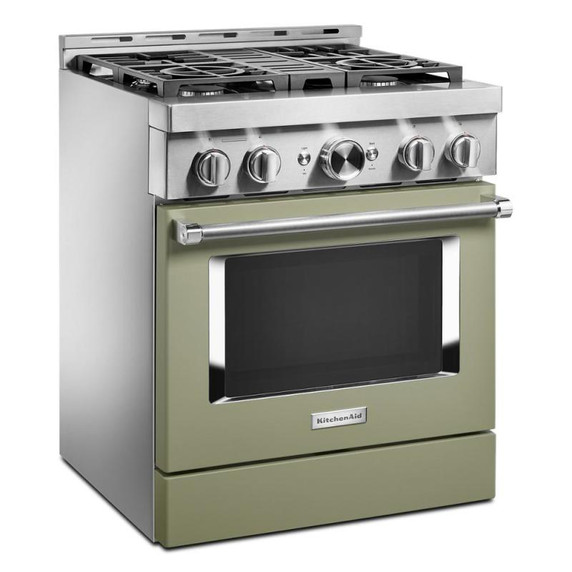 KitchenAid® 30'' Smart Commercial-Style Gas Range with 4 Burners KFGC500JAV